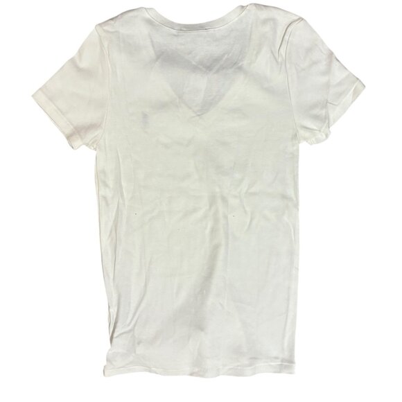 Polo Ralph Lauren Classic V-Neck T-Shirt – White with Blue Pony Logo - Picture 2 of 5